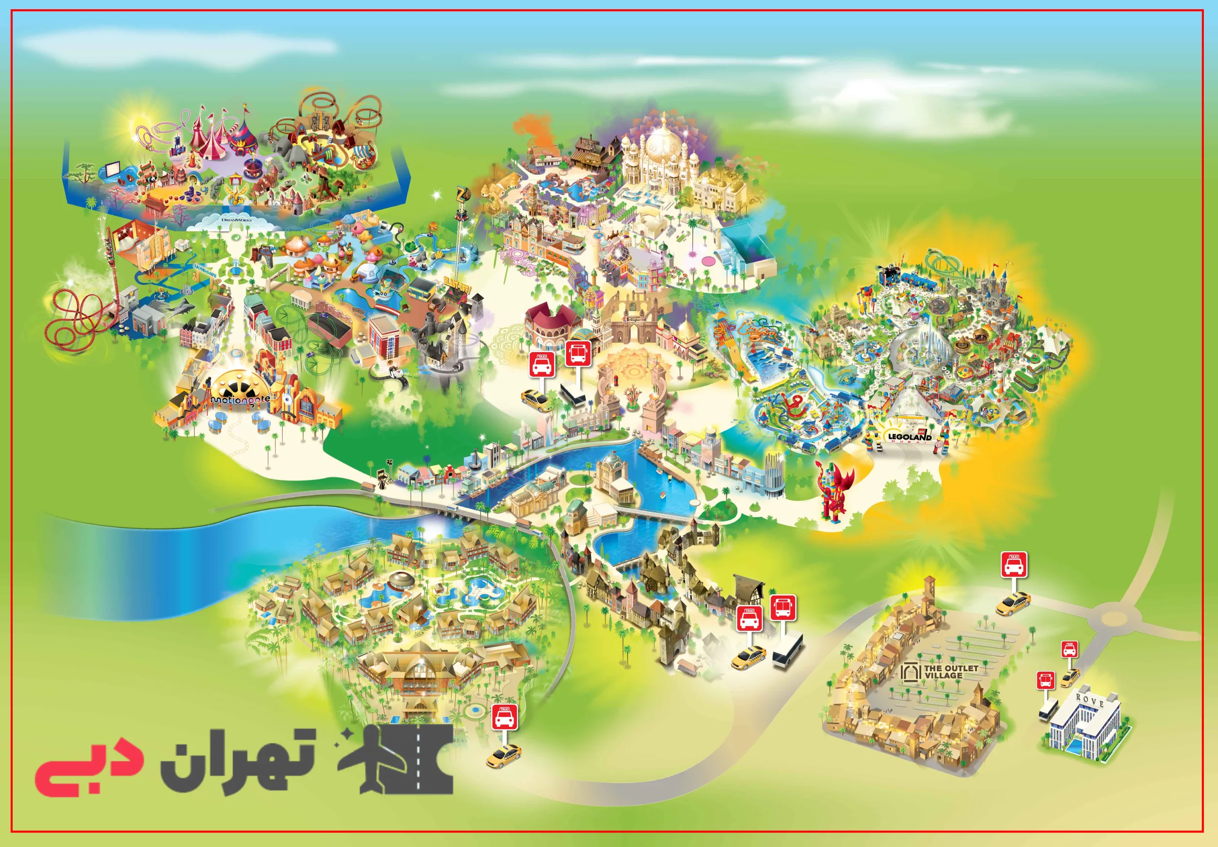Map of Legoland and Motiongate Dubai